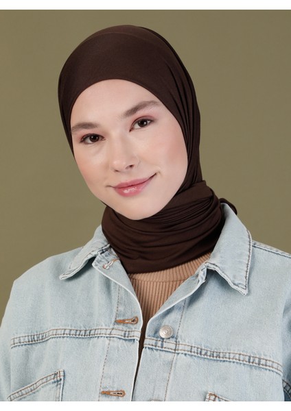 Penye Eşarp - Açık Kahverengi - Ecardin