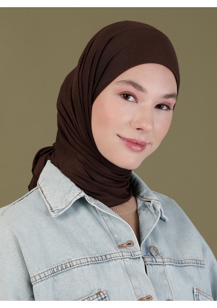 Penye Eşarp - Açık Kahverengi - Ecardin
