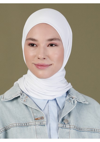 Penye Eşarp - Beyaz - Ecardin