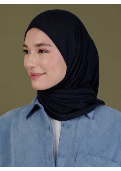 Penye Eşarp - Lacivert - Ecardin