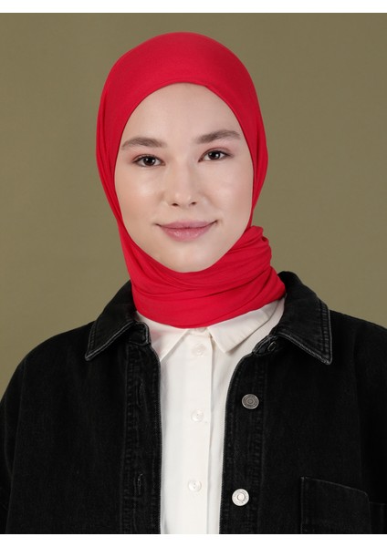 Penye Eşarp - Kırmızı - Ecardin