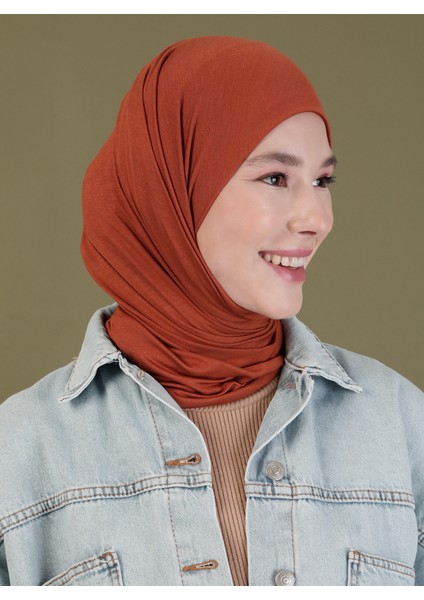 Penye Eşarp - Kiremit - Ecardin modelleri