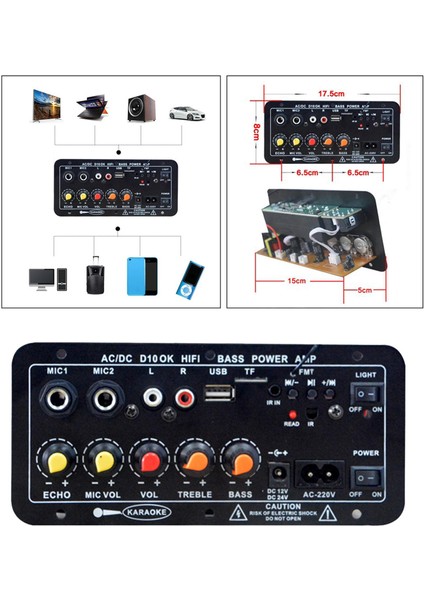 220 V / 12 V / 24 V Araba Mono Stereo Amplifikatör (Yurt Dışından)