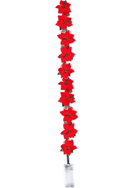 LED Noel Poinsettia Peri Dize Işıkları Çiçek Dekor (Yurt Dışından)