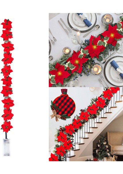 LED Noel Poinsettia Peri Dize Işıkları Çiçek Dekor (Yurt Dışından) fırsatları