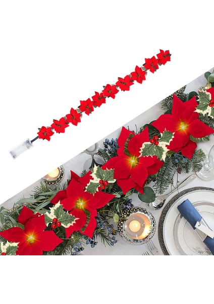 LED Noel Poinsettia Peri Dize Işıkları Çiçek Dekor (Yurt Dışından) indirimleri