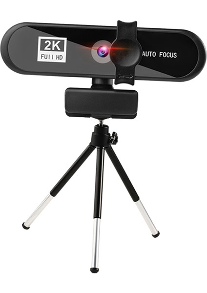 4K 8mp Hd Otomatik Netleme Web Kamera ile Tripod, Dahili Mikrofon, Dizüstü Bilgisayar Video Oyunu Için - 2k Siyah (Yurt Dışından)
