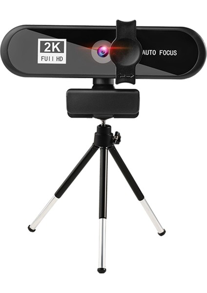 4K 8mp Hd Otomatik Netleme Web Kamera ile Tripod, Dahili Mikrofon, Dizüstü Bilgisayar Video Oyunu Için - 2k Siyah (Yurt Dışından)