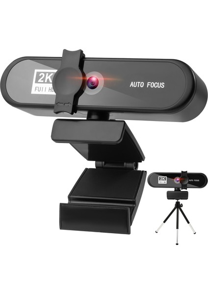 4K 8mp Hd Otomatik Netleme Web Kamera ile Tripod, Dahili Mikrofon, Dizüstü Bilgisayar Video Oyunu Için - 2k Siyah (Yurt Dışından)