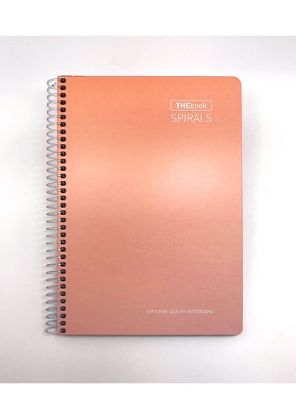 A4 Thebook Spiralli Sert Kapak Kareli Çizgili Defter 140 Yaprak Turuncu