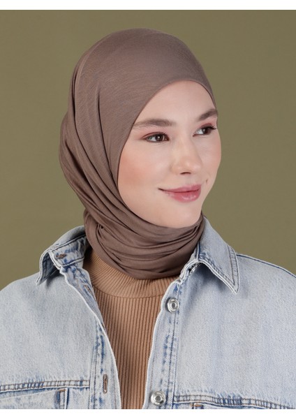 Penye Eşarp - Koyu Vizon - Ecardin
