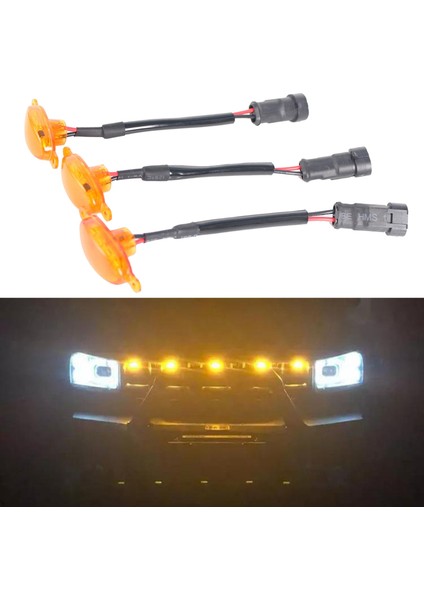Ford F-150 F150 Için 3x LED Işık Raptor Tarzı Izgara Izgara 2015-2019 Sarı (Yurt Dışından) indirimleri