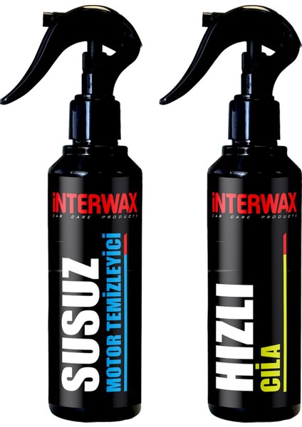 Interwax 2'li Oto Bakım ve Temizlik Seti Susuz Motor Temizleyici 230 ml + Hızlı Cila 230 ml