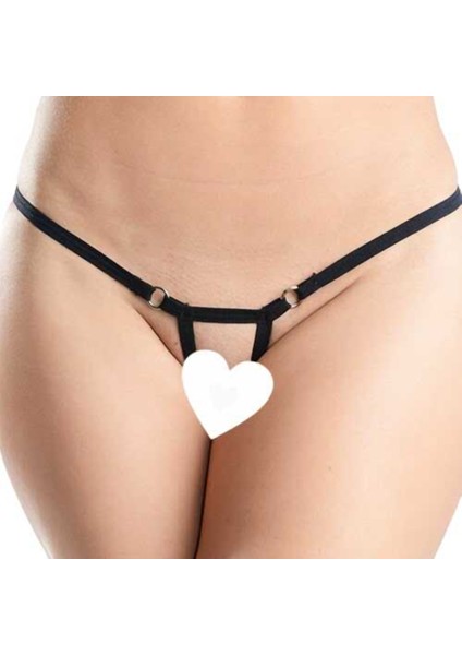 ASM0084 Bayan Siyah Özel Bölgesi Açık G-String