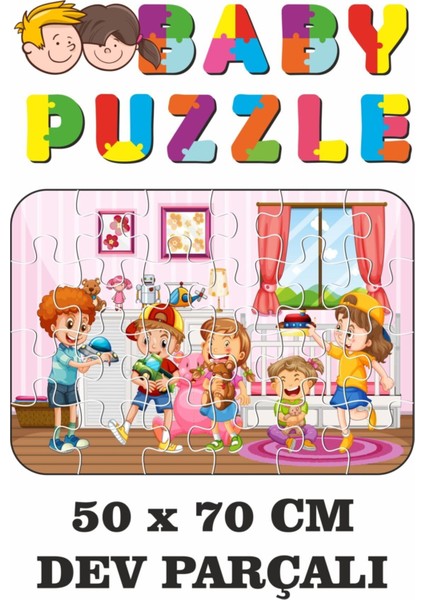 Evde Oyun Zamanı Dev Parçalı Eğlenceli Puzzle 50 x 70 cm Puzzle
