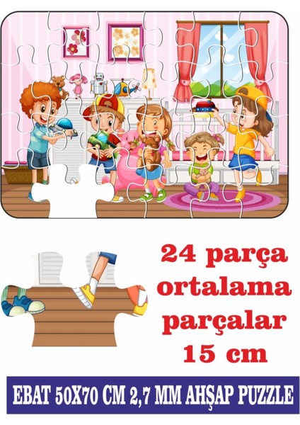 Evde Oyun Zamanı Dev Parçalı Eğlenceli Puzzle 50 x 70 cm Puzzle