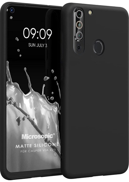 Matte Silicone Casper Via X20 Kılıf Siyah