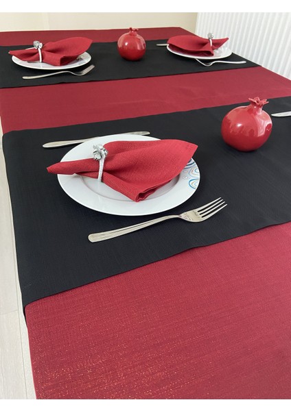 Solid Kırmızı Simli Masa Örtüsü fiyatları