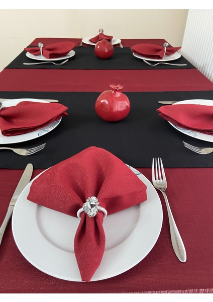 Solid Kırmızı Simli Masa Örtüsü indirimleri