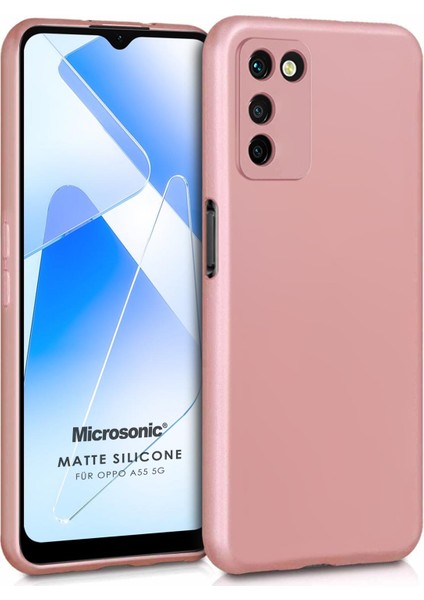 Matte Silicone Oppo A55 5g Kılıf Rose Gold