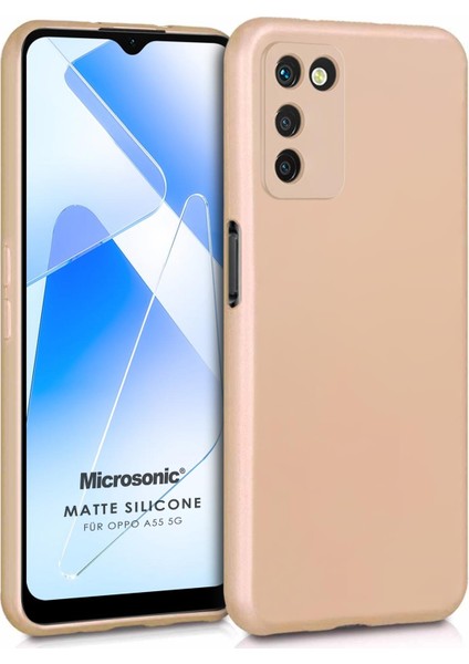 Matte Silicone Oppo A55 5g Kılıf Gold