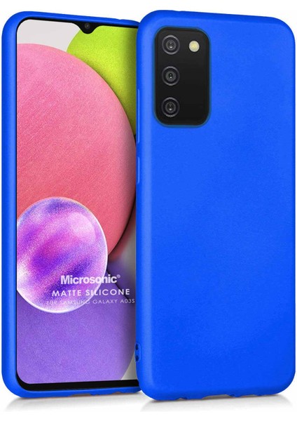 Matte Silicone Samsung Galaxy A03S Kılıf Mavi