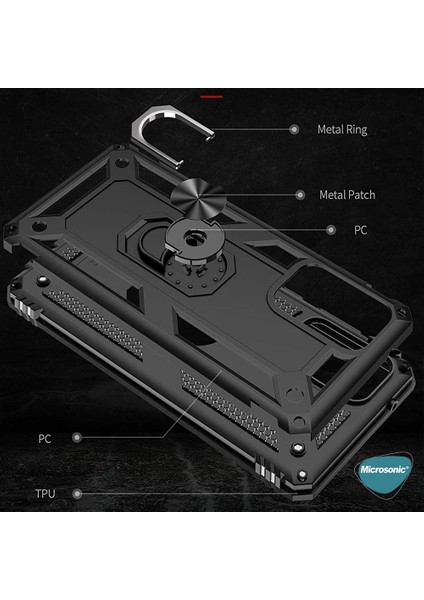 Samsung Galaxy A52S Kılıf Military Ring Holder Kırmızı