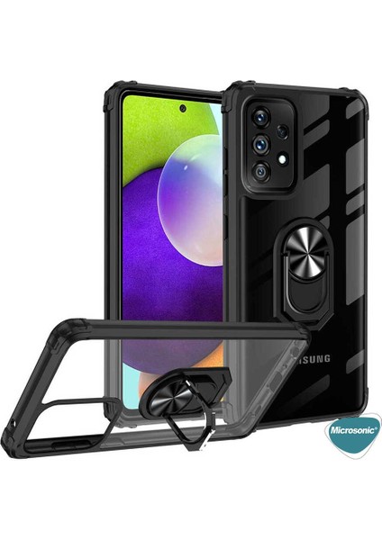 Samsung Galaxy A52S Kılıf Grande Clear Ring Holder Kırmızı
