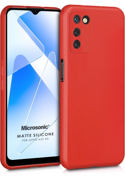 Matte Silicone Oppo A55 5g Kılıf Kırmızı