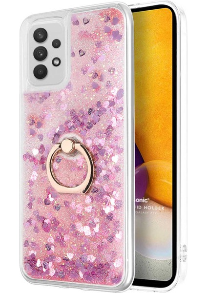 Samsung Galaxy A52S Kılıf Glitter Liquid Holder Pembe