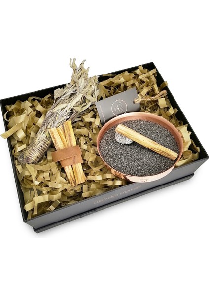 Box Artisan Bakır Zen Tütsülük & 3 Palo Santo & Adaçayı Tütsü Seti