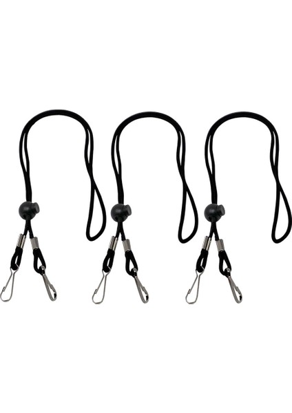 Çocuklar Yetişkin Boyun Asılı Kayış Toka Ücretsiz El Siyah 3 Adet