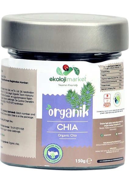 Organik Chia Glutensiz 150 gr