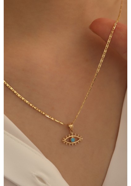 MİLET 14 Ayar Altın Kirpikli Gözlü Valentino Zincir Kolye fiyatları