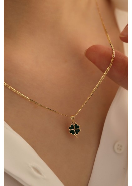 MİLET 14 Ayar Altın Mineli Yonca Valentino Zincir Kolye fiyatları