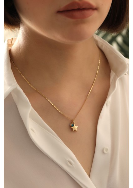 MİLET 14 Ayar Altın Yıldız Göz Valentino Zincir Kolye fırsatları