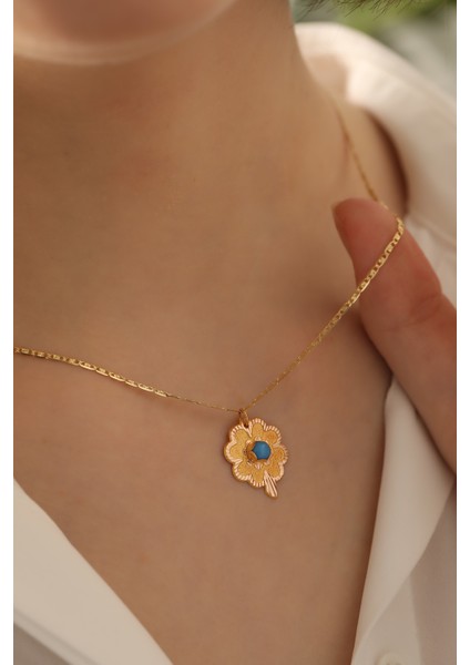 MİLET 14 Ayar Altın Baskı Yonca Valentino Zincir Kolye fiyatları