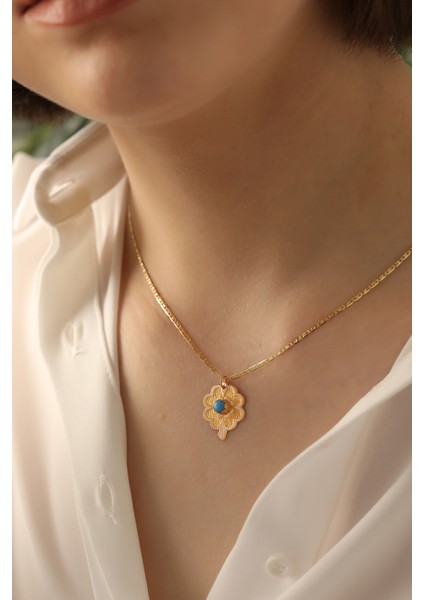 MİLET 14 Ayar Altın Baskı Yonca Valentino Zincir Kolye modelleri