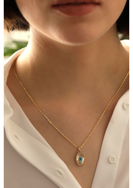 MİLET 14 Ayar Altın Işıltılı Oval Göz Valentino Zincir Kolye fırsatları