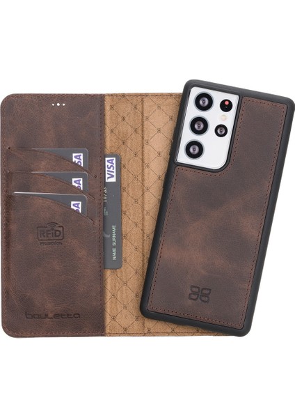 Mw Deri Telefon Kılıfı Samsung S21 Ultra TN03 Kahve
