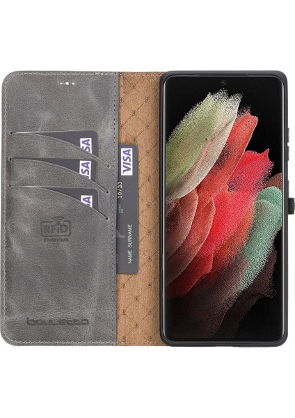 Mw Deri Telefon Kılıfı Samsung S21 Ultra TN18E Gri fırsatları