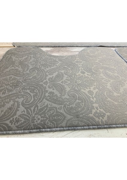 3’lü Gri Ultrasoft Desenli Klozet Takımı Banyo Halısı Paspas Seti fiyatları