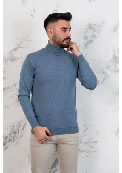 Boğazlı Slimfit Erkek Triko Kazak modelleri