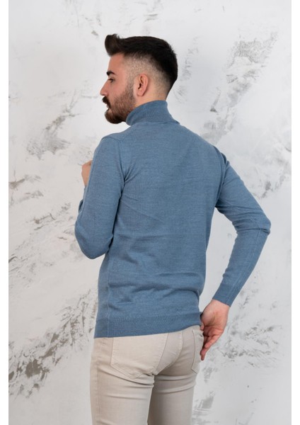 Boğazlı Slimfit Erkek Triko Kazak fırsatları