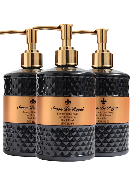 Savon De Royal Luxury Vegan Sıvı Sabun Black Pearl 3 x 500 ml