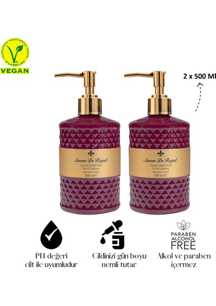 Savon De Royal Luxury Vegan Sıvı Sabun Baroque Pearl 2 x 500 ml