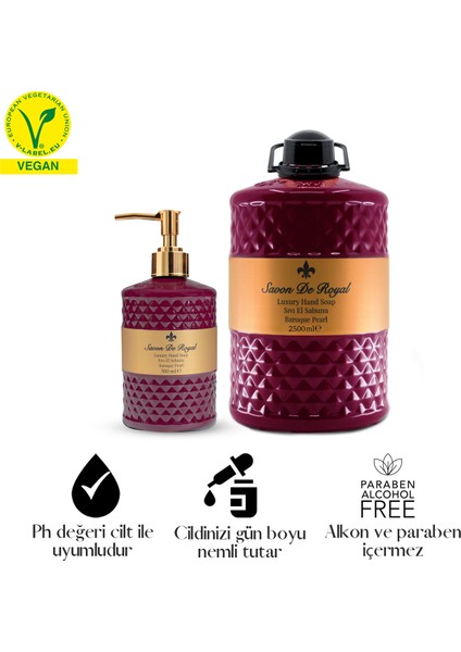 Luxury Vegan Sıvı Sabun Baroque Pearl 2.5 lt & 500 ml