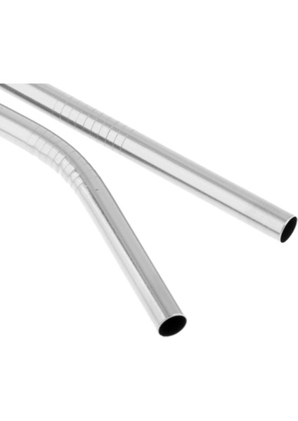 2 Adet Içme Saman Düz / Bent Set Gümüş Açık Sofra Drinkware Gümüş 215X8MM (Yurt Dışından)