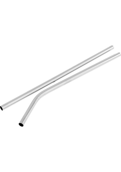 2 Adet Içme Saman Düz / Bent Set Gümüş Açık Sofra Drinkware Gümüş 215X8MM (Yurt Dışından)
