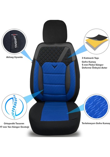 Mazda 5 2005–2010 Uyumlu Koltuk Kılıfı KKG342 modelleri